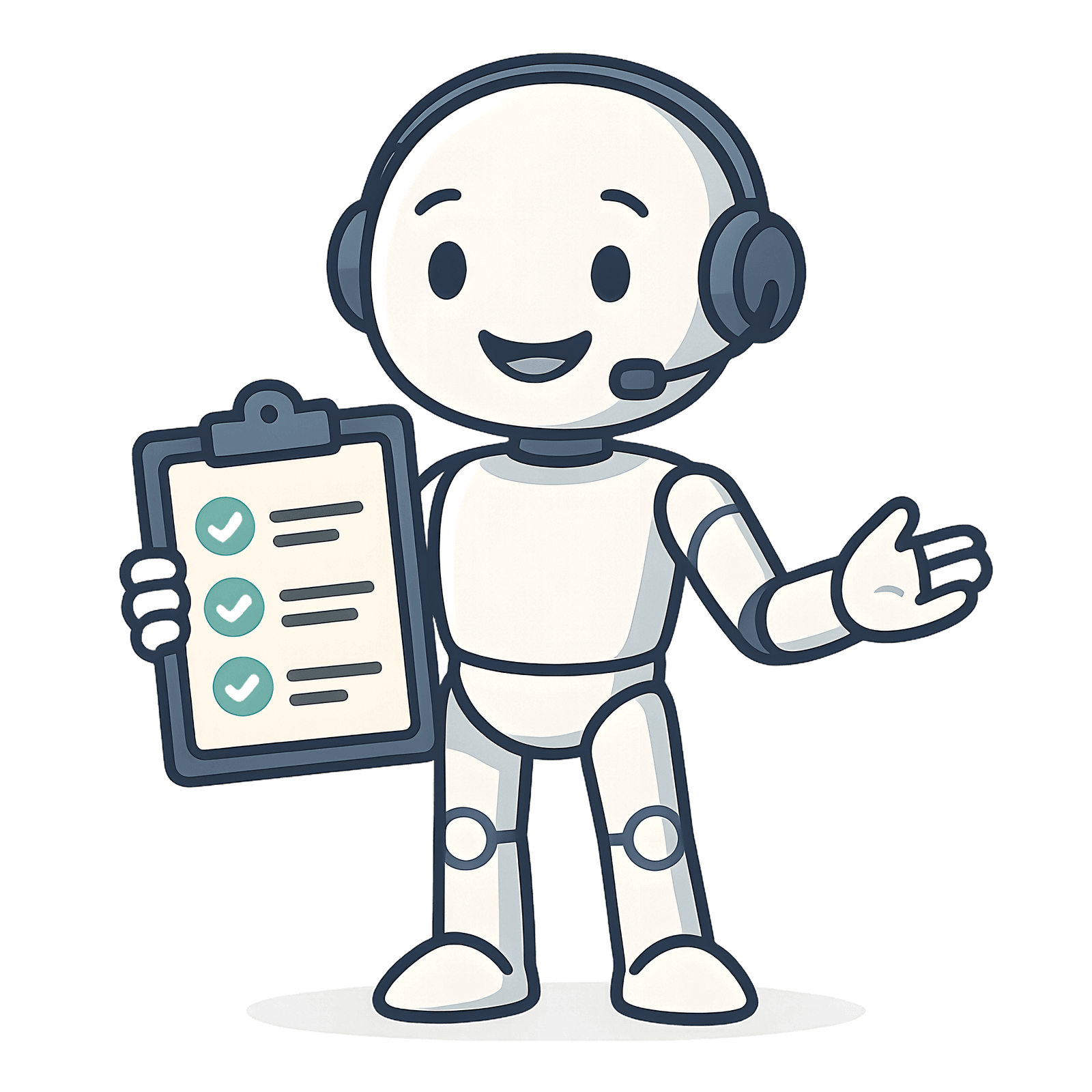 Robot holding a clipboard with a checklist