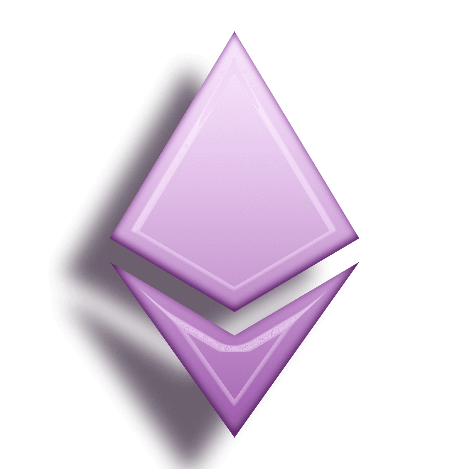 Glowing purple Ethereum logo