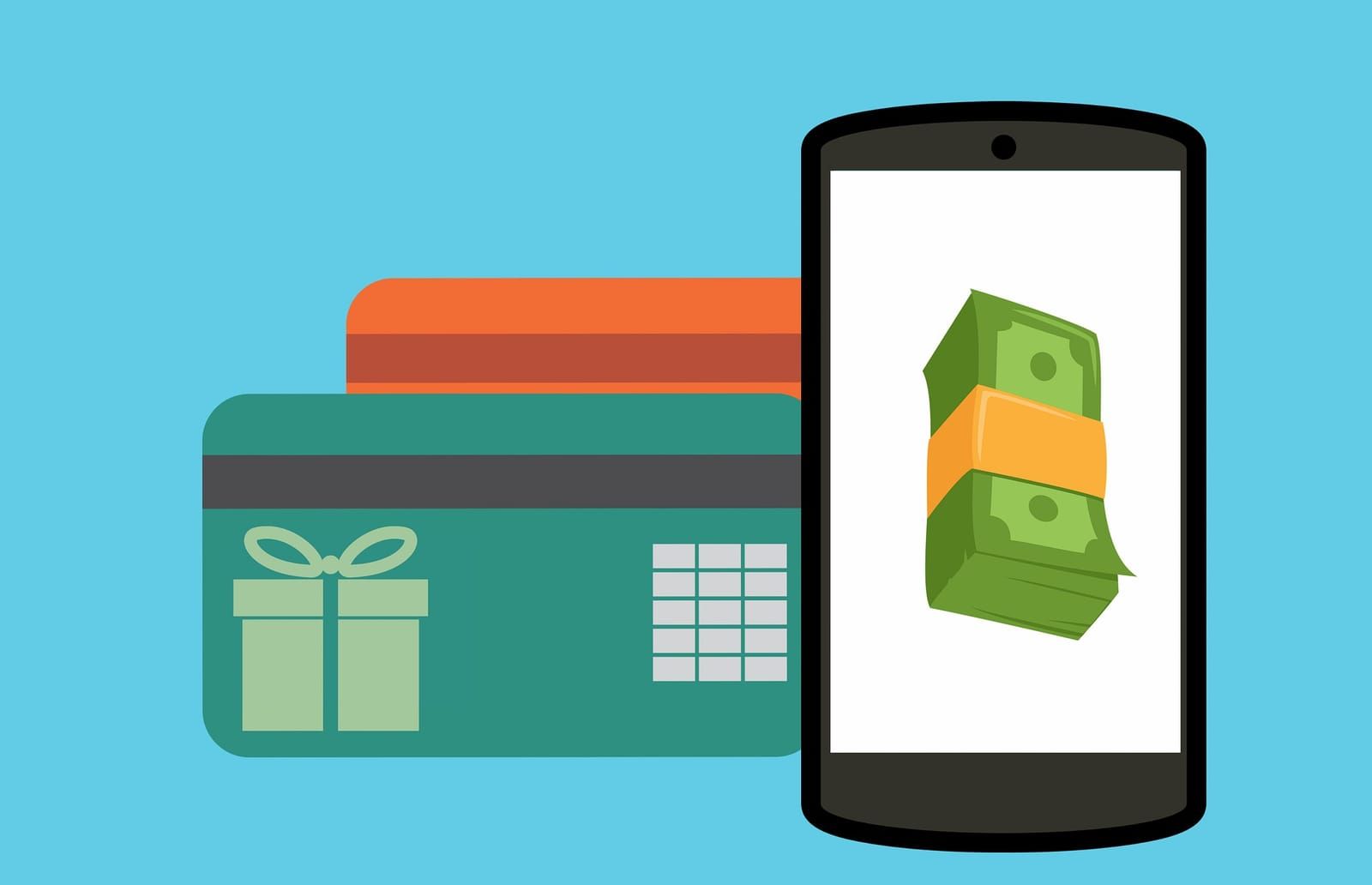 Smartphone next to a gift card and cash notes, suggesting free offers