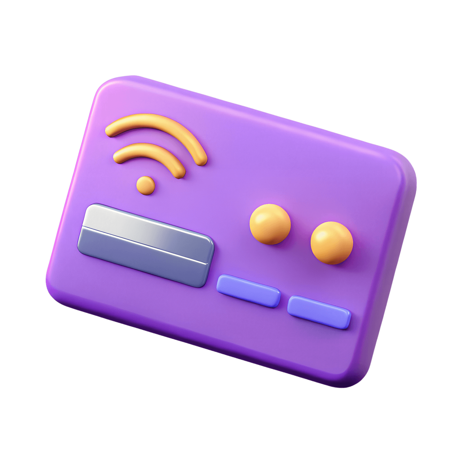Purple crypto wallet card with a glowing coin icon